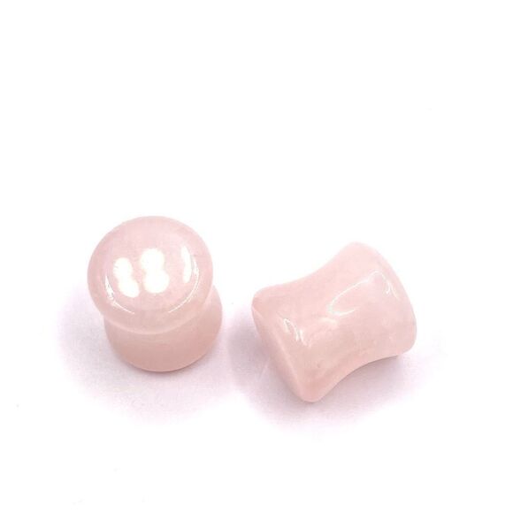 Natural gemstone quartz ear plug tunnel 0g 8mm - Picture 3 of 4
